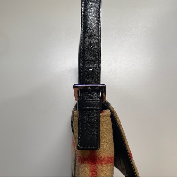 BURBERRYS Nova Check Blue Label Shoulder Bag Wool Beige handbag - Picture 10 of 11